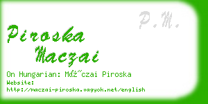 piroska maczai business card